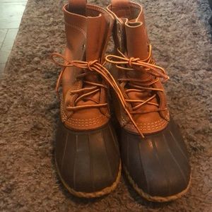 LL Bean boots size 8W tan/brown